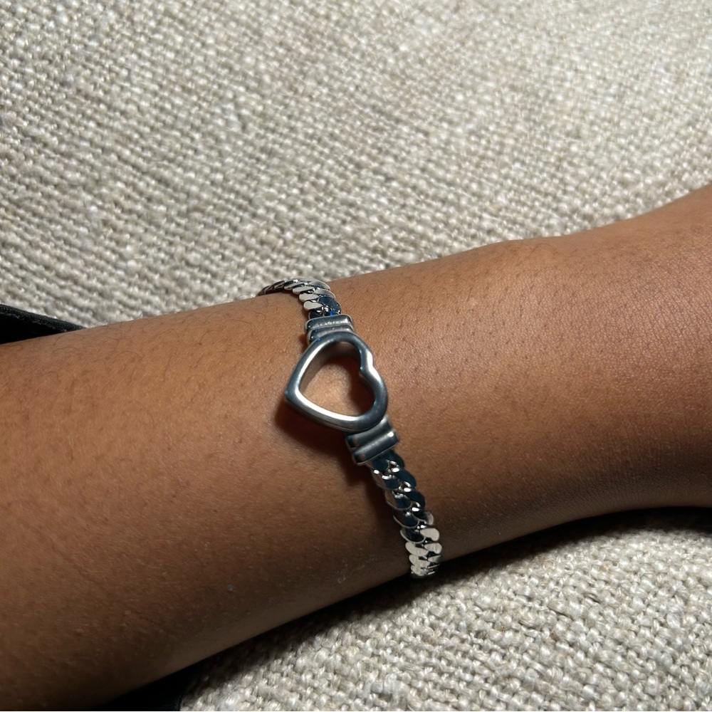 Silver Heart Bracelet stainless steel tarnish free